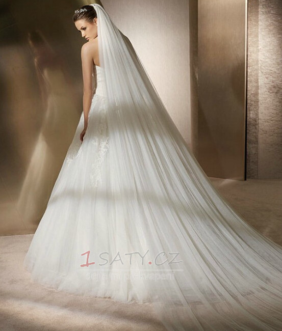 Nevěsta svatební šaty závoj měkké příze 3 metry dlouhé a dvě vrstvy měkký závoj