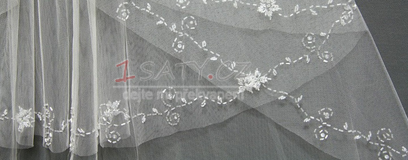 Svatební závoj Multi Layer Edge perla dekorace Chic Spring