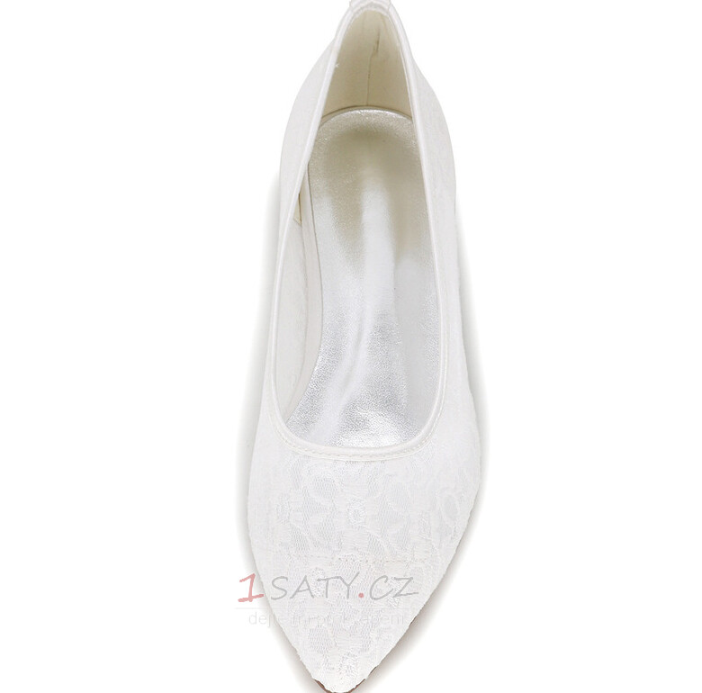 Transparentní duté krajky elegantní čerpadla banket svatební ploché boty ženy