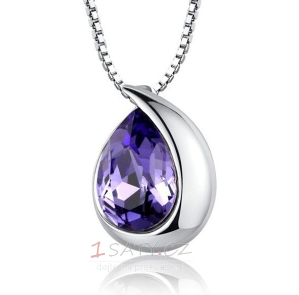 Velkoobchod stříbrné srdce ve tvaru módní Crystal ženy náhrdelník
