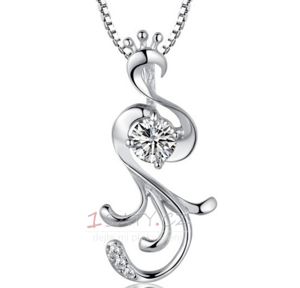 Vykládané diamanty Stříbrné ženy Fashion Peacock náhrdelník