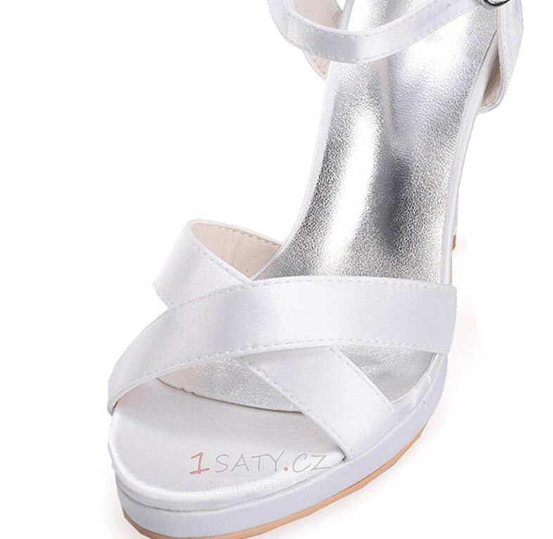 Zakázkové high-end kříž tenký pás ženy sandály saténové svatební boty banketové boty