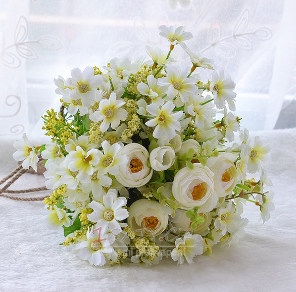 Zelené a bílé čaje květiny ruční kytici korejské nevěsty ženatý simulace